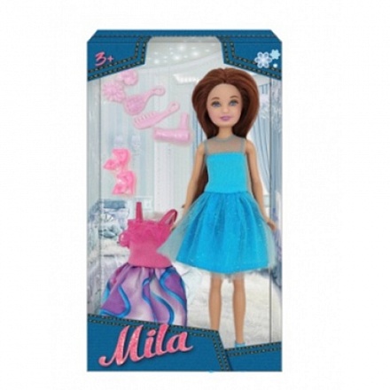 Кукла Мила 23 см. со сменным платьем и аксессуарами 